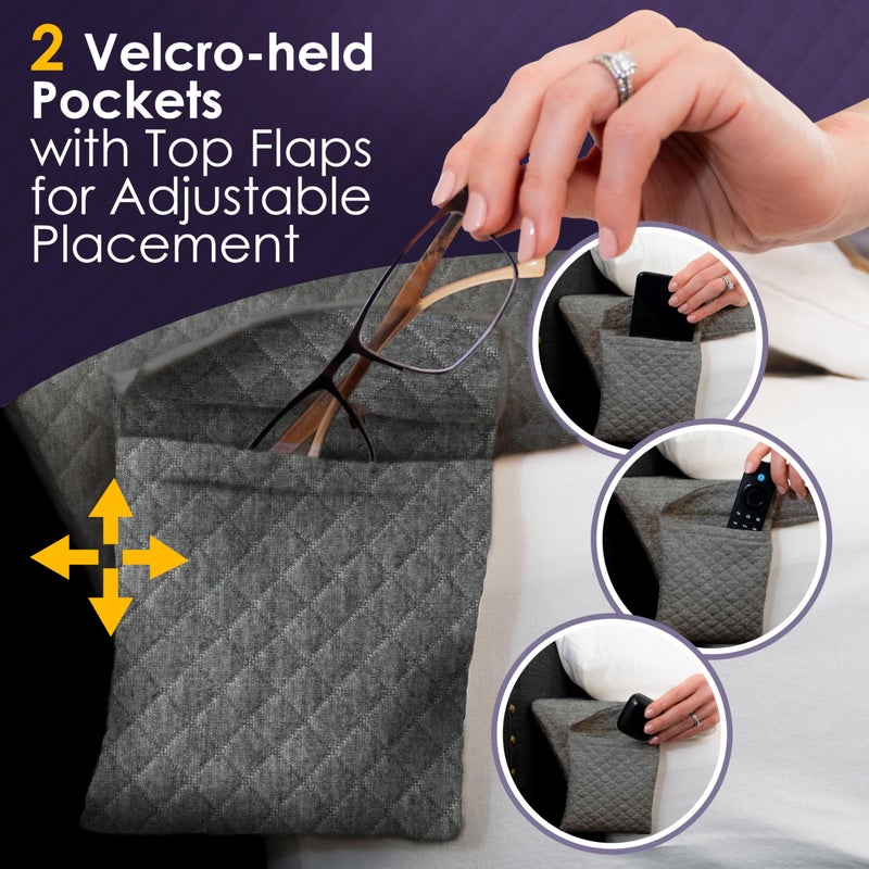 XetraDesign Bed Wedge Pillow for Headboard Gap Up to 7""  Triangle Pillow Wedge for Headboard Gap  Gap Filler for Bed  Mattress Wedge Gap Filler  Headboard Space Filler  Corner Pillow  Grey Double 54"" - Image 5